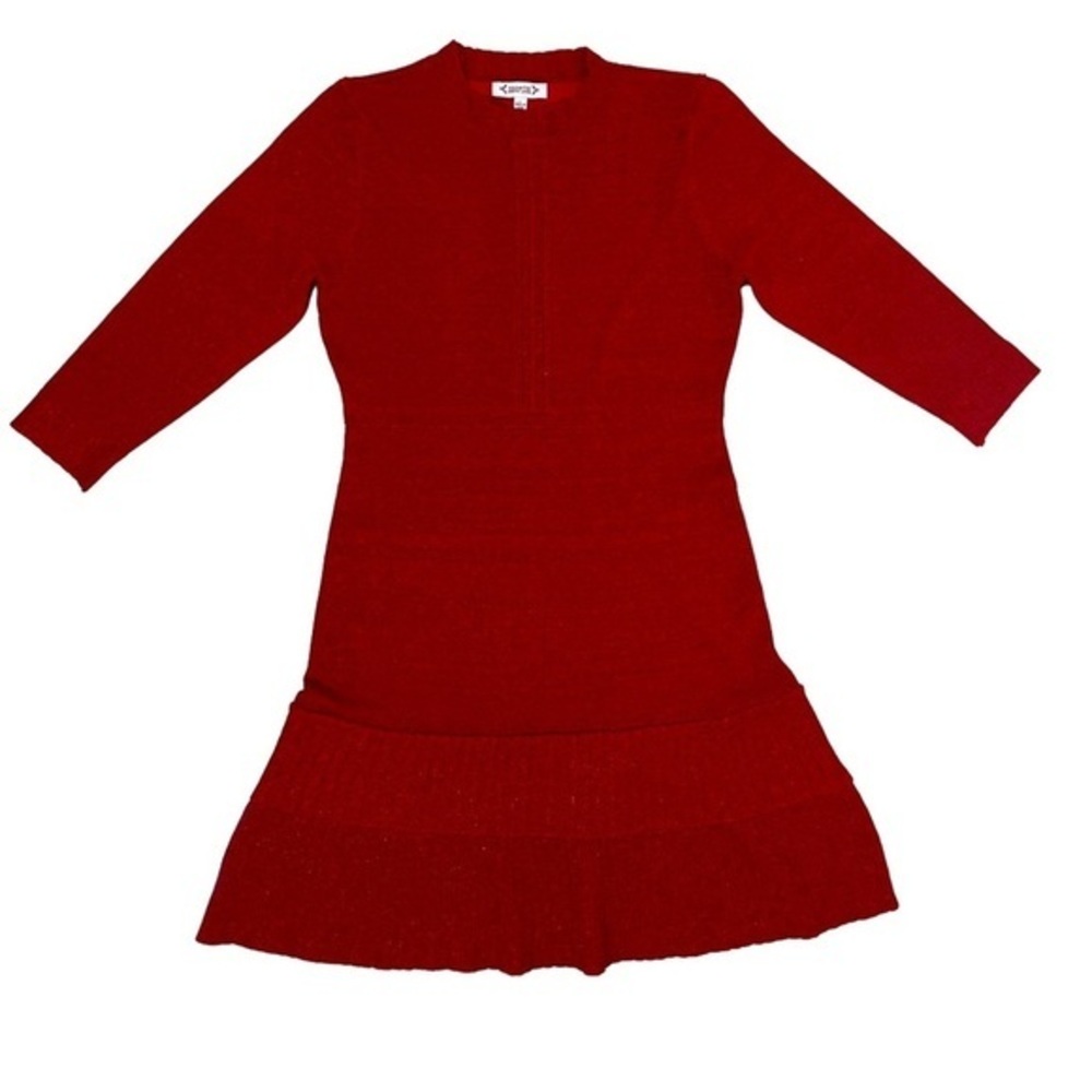 ⭐️ Nanette Lepore red metallic 3/4 sleeve dress- size Large
